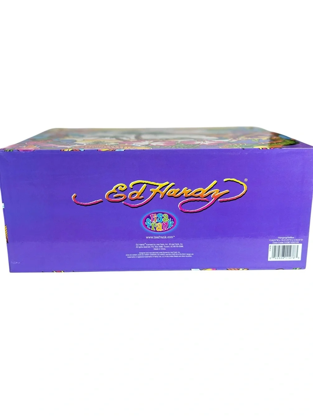 Ed Hardy x Lisa Frank Tropical Rainbow Hanging File Box Office Storage Rare